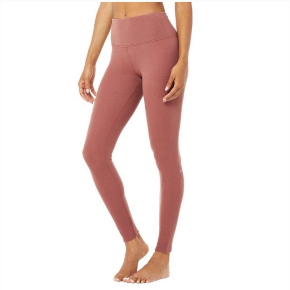 Alo micro waffle Lowkey Leggings in chestnut